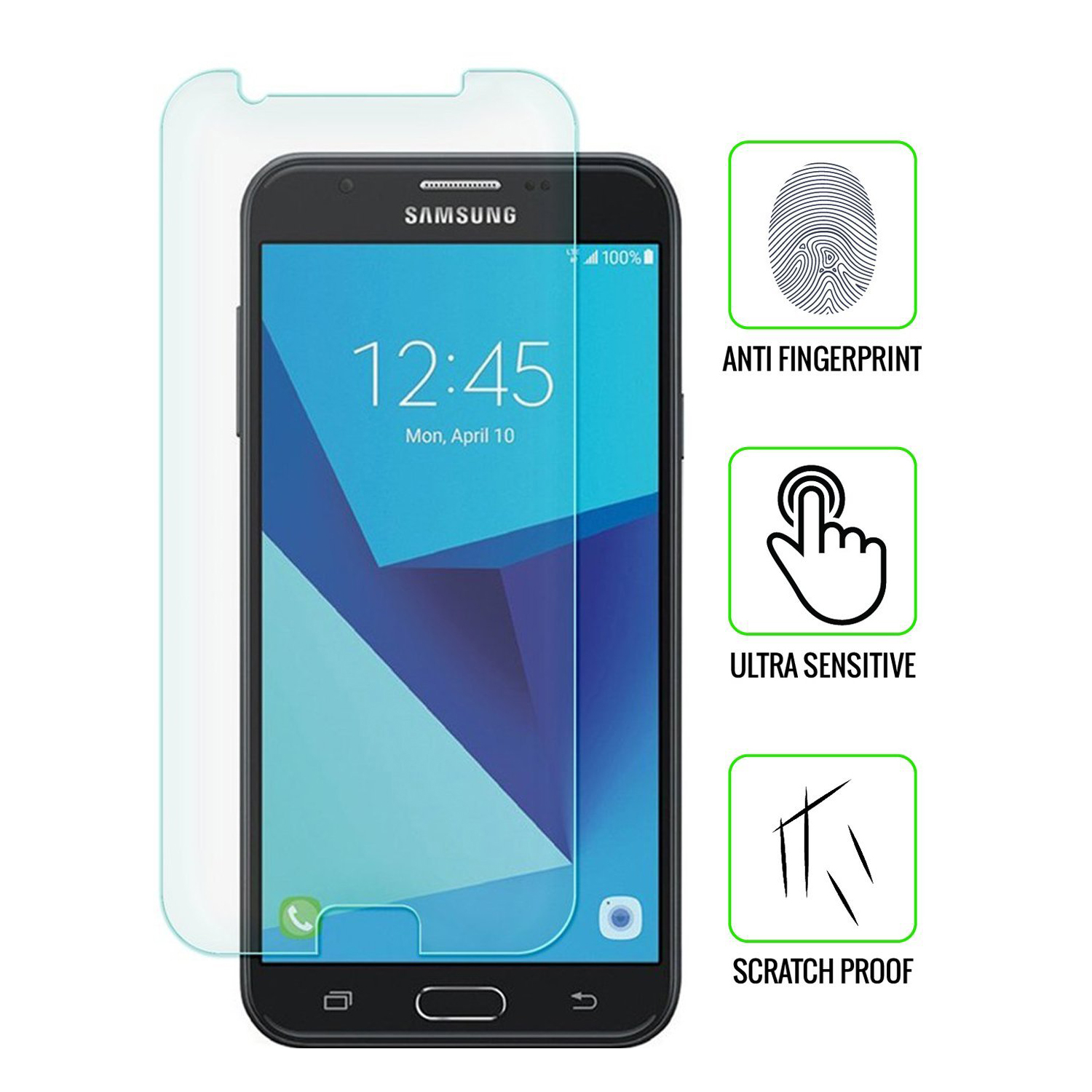 Samsung Galaxy J7 V  Perx J7 SKY Pro (2017) Tempered Glass Screen Protector (Glass)